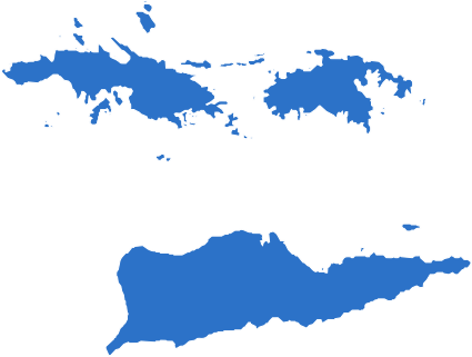 solid blue state outline of U.S. Virgin Islands